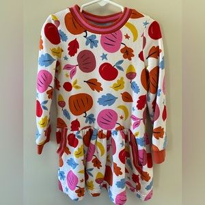 Mini Boden girls cozy printed sweatshirt dress